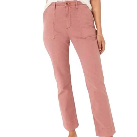 Old Navy Women’s High-Waisted Straight Canvas Workwear Pants Dusty Birch 6 NWT - Picture 2 of 8